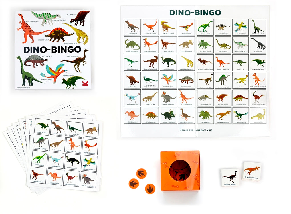 Dino-Bingo by Caroline Selmes, Laurence King Publishing, Frederik Kugler